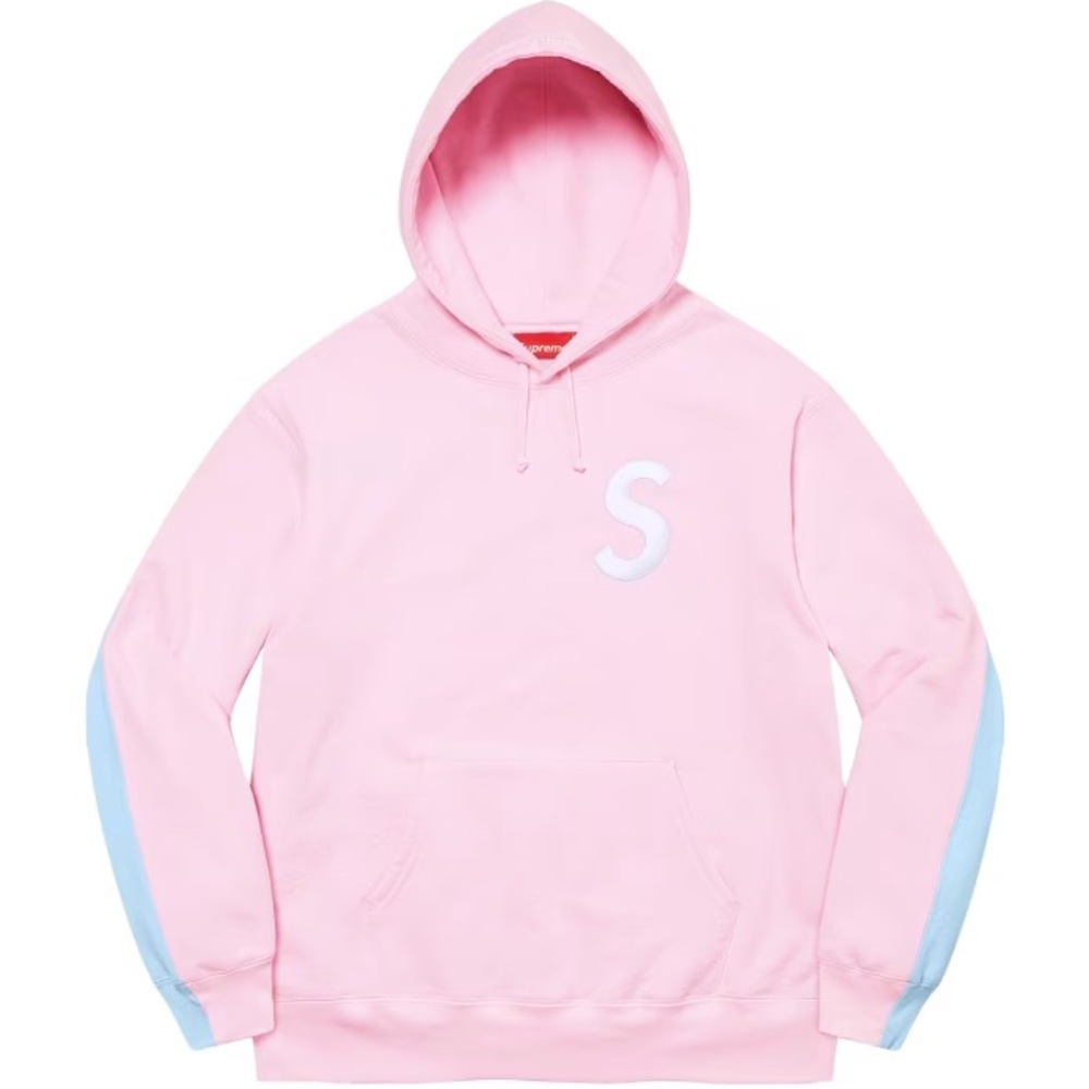 Supreme S Logo Split Hooded Sweatshirt 'Light Pink' Men’s Medium
